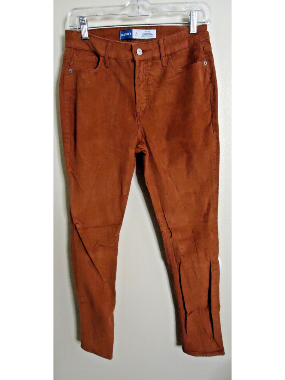 Old Navy Rockstar Super Skinny High Rise Fine Wale Corduroy Jeans Size 8P Orange